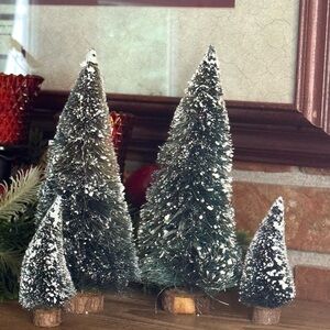 Snowy Evergreens Holiday Tree Set of 4